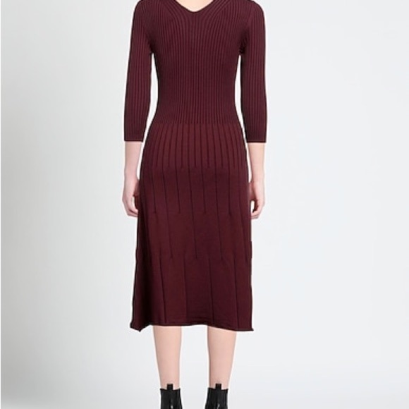 Wolford Elegant Burgundy Knit Midi Dress SZ XS NWT - Picture 2 of 12